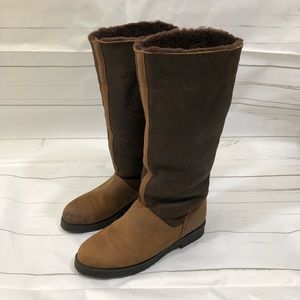 La Canadienne boots brown leather fur lined